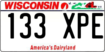 WI license plate 133XPE