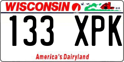 WI license plate 133XPK