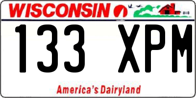 WI license plate 133XPM