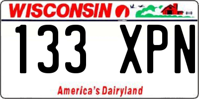 WI license plate 133XPN