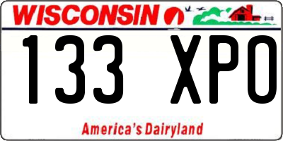 WI license plate 133XPO
