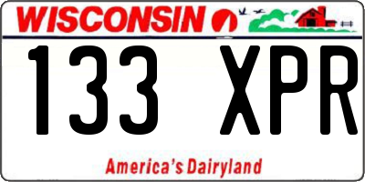 WI license plate 133XPR