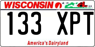 WI license plate 133XPT