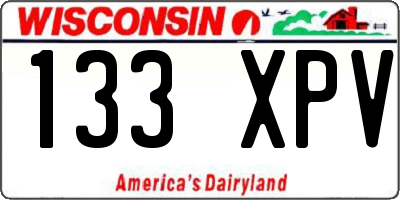 WI license plate 133XPV