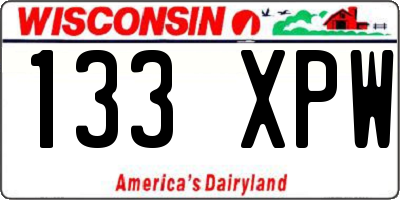 WI license plate 133XPW