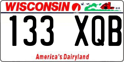 WI license plate 133XQB