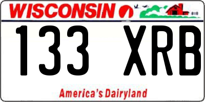 WI license plate 133XRB