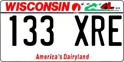 WI license plate 133XRE