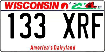 WI license plate 133XRF