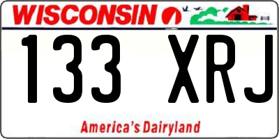 WI license plate 133XRJ