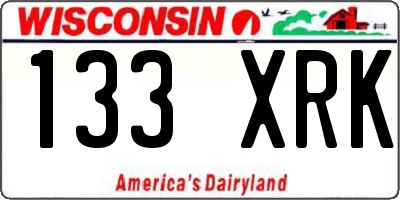 WI license plate 133XRK
