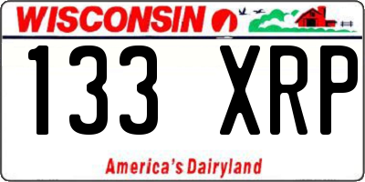 WI license plate 133XRP