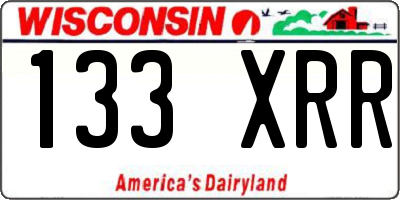 WI license plate 133XRR