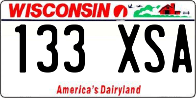 WI license plate 133XSA