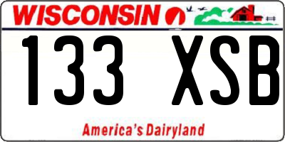 WI license plate 133XSB