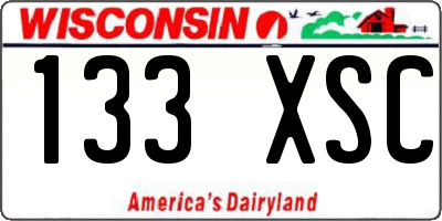 WI license plate 133XSC