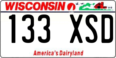 WI license plate 133XSD
