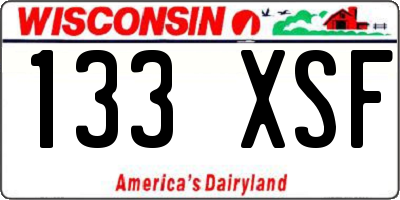 WI license plate 133XSF