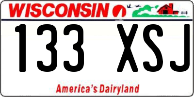WI license plate 133XSJ