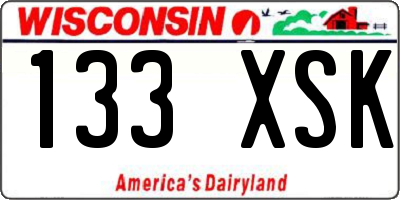 WI license plate 133XSK
