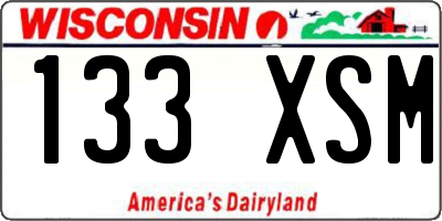 WI license plate 133XSM