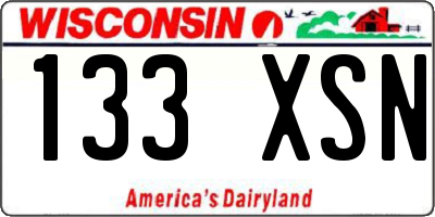 WI license plate 133XSN