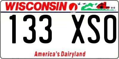 WI license plate 133XSO