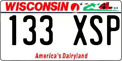 WI license plate 133XSP