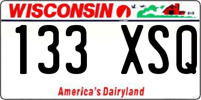 WI license plate 133XSQ