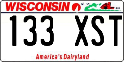 WI license plate 133XST
