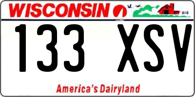 WI license plate 133XSV