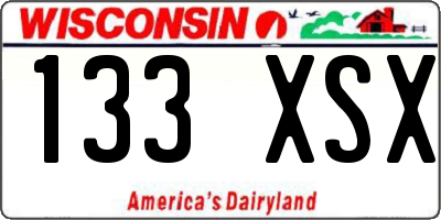 WI license plate 133XSX