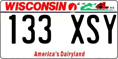 WI license plate 133XSY