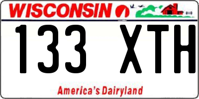 WI license plate 133XTH