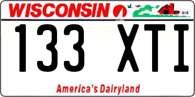 WI license plate 133XTI