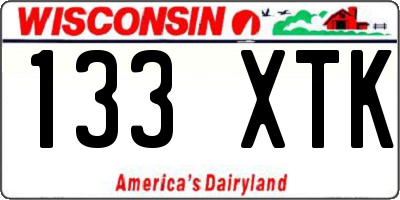 WI license plate 133XTK