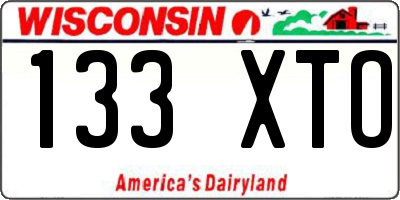 WI license plate 133XTO