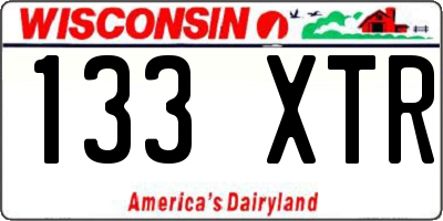 WI license plate 133XTR
