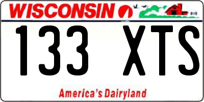 WI license plate 133XTS