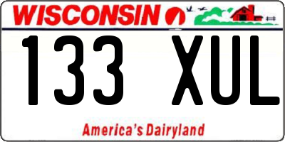 WI license plate 133XUL