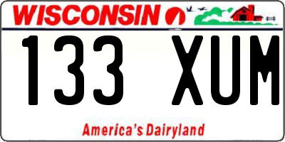WI license plate 133XUM