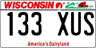 WI license plate 133XUS