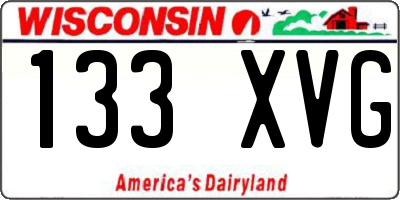 WI license plate 133XVG