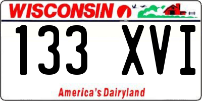 WI license plate 133XVI