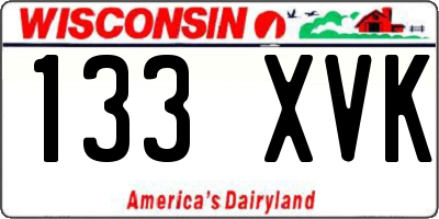 WI license plate 133XVK