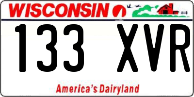 WI license plate 133XVR