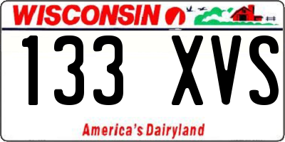 WI license plate 133XVS