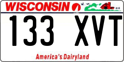 WI license plate 133XVT