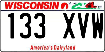 WI license plate 133XVW