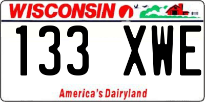 WI license plate 133XWE